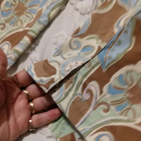 Nicole Miller Capri's Women's Paisley Design Pockets Button Front Size 10 - Picture 6 of 13